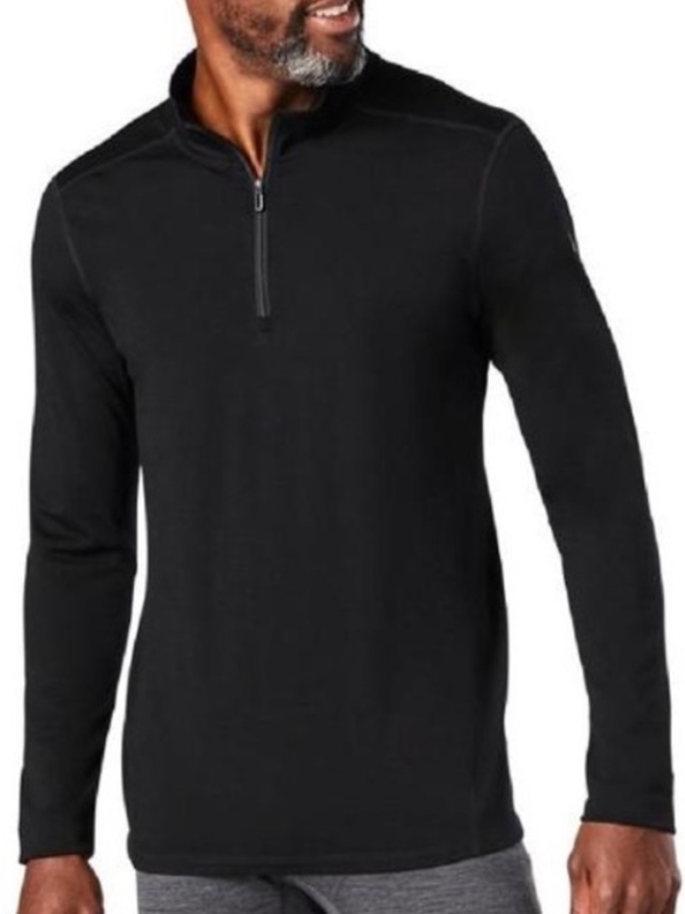 Smartwool Men's Merino Wool 150 Quarter Zip Long Sleeve Top Base Layer Black S